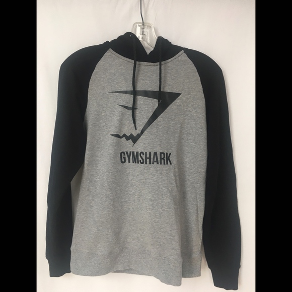 Gymshark Tops - Gymshark Black Gray Graphic Hoodie Sweatshirt Med